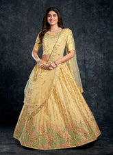 Pretty Looking Partywear Lehenga Choli in Light Yellow Colour